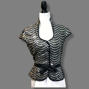 Vintage Cartise Women's Top Size 6 Sequin Short Sleeve Made in Canada